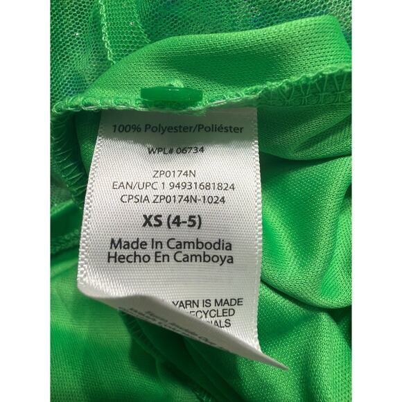 ZAC Kids Floral Dress Ruffle Flower Tiered Green Blue Pink Dress Size XS 4-5 New - Picture 5 of 5